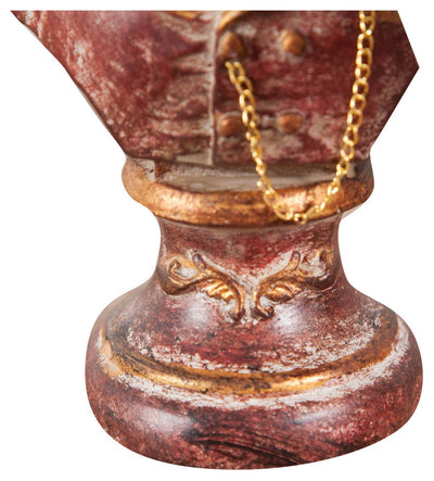 Biscottini Busto di gufo in resina dipinto L8xPR6,5xH13,5 cm Statuetta raffigurante