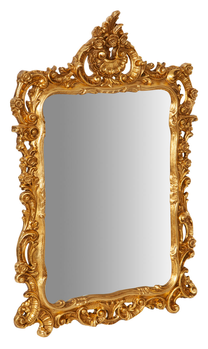 Biscottini SPECCHIERA DA PARETE IN LEGNO FINITURA FOGLIA ORO ANTICATO MADE IN ITALY