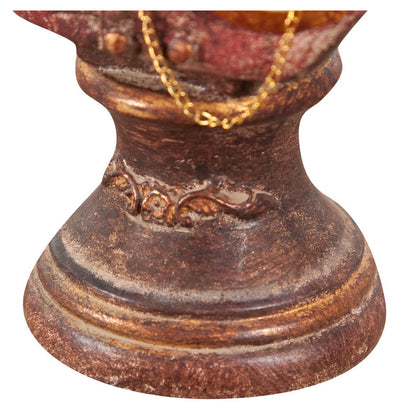 Biscottini Gufo con orologio in resina dipinta L10xPR10xH18 cm Statuetta raffigurante busto