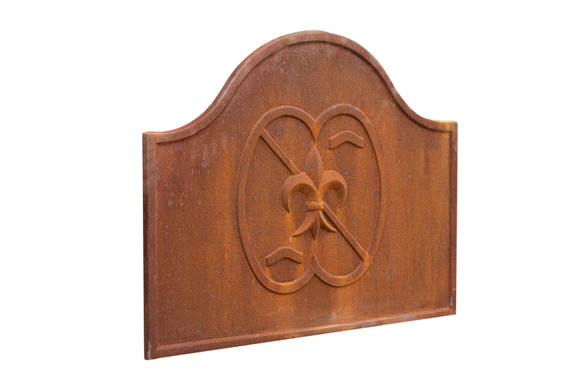 Biscottini Piastra da camino in fusione di ghisa ruggine al naturale realizzata decorata