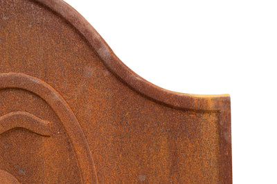 Biscottini Piastra da camino in fusione di ghisa ruggine al naturale realizzata decorata