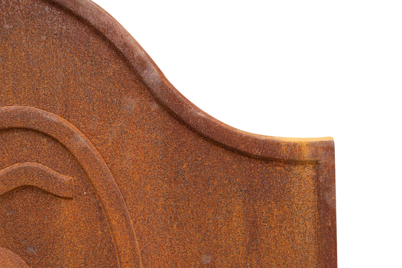 Biscottini Piastra da camino in fusione di ghisa ruggine al naturale realizzata decorata