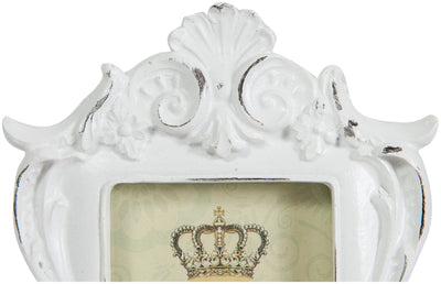 Biscottini Portafoto da appoggio in resina finitura bianca anticata L10,5xPR2xH15 cm