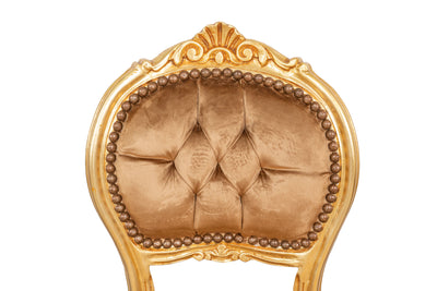 Biscottini Sedia poltroncina stile francese Luigi XVI in legno massello di faggio finitura oro