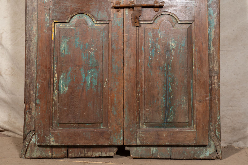 Biscottini Porta portone in legno massello e ferro da interno o da esterno vecchia e antica medievale scorrevole