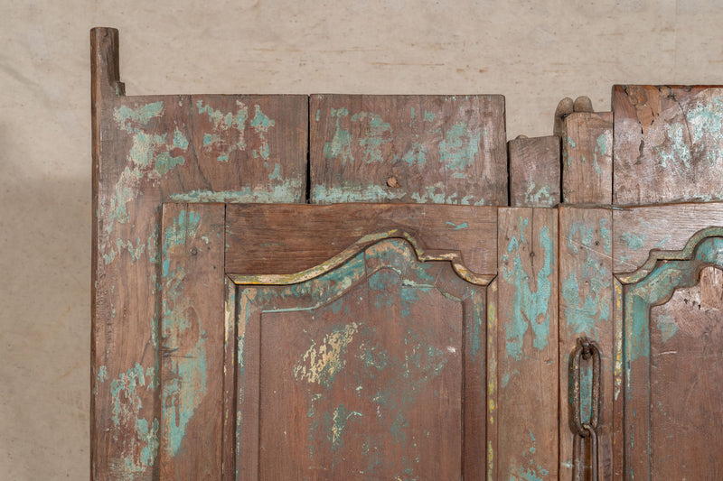 Biscottini Porta portone in legno massello e ferro da interno o da esterno vecchia e antica medievale scorrevole