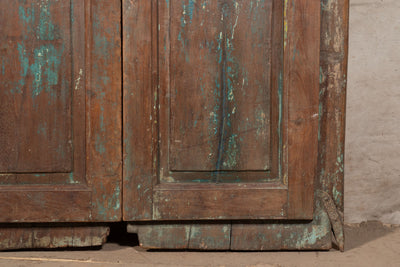 Biscottini Porta portone in legno massello e ferro da interno o da esterno vecchia e antica medievale scorrevole