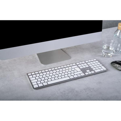 CHERRY KW 9100 SLIM FOR MAC tastiera Universale USB + Bluetooth QWERTY Inglese Argento (CHERRY KW 9100 SLIM - Keyboard - wireless - 2.4 GHz, Bluetooth 4.0 - QWERTY - UK - key switch: CHERRY SX - whit
