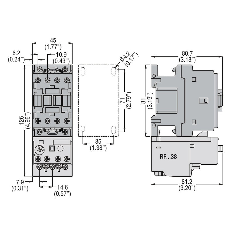 Contattore tripolare di potenza 12a 3P+no AC3 24vca Lovato