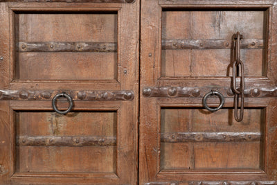 Biscottini Porta portone in legno massello e ferro da interno o da esterno vecchia e antica medievale scorrevole