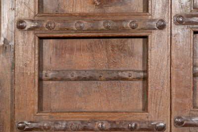 Biscottini Porta portone in legno massello e ferro da interno o da esterno vecchia e antica medievale scorrevole