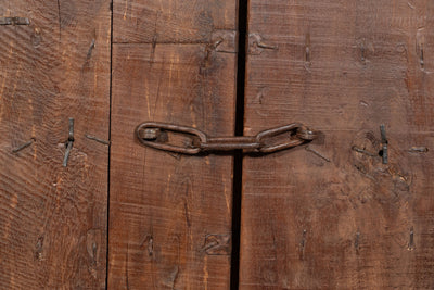 Biscottini Porta portone in legno massello e ferro da interno o da esterno vecchia e antica medievale scorrevole