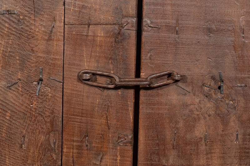 Biscottini Porta portone in legno massello e ferro da interno o da esterno vecchia e antica medievale scorrevole