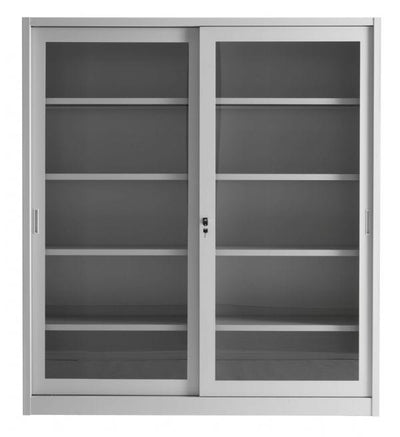 Armadio metallico archivio da ufficio con ante a vetri cm. 150x37,5x200H