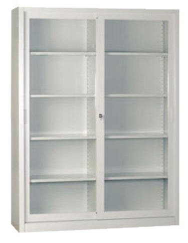 Armadio archivio documenti da ufficio con ante di vetro scorrevoli cm. 150x60x200h