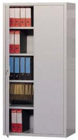 Armadio per ufficio ad ante battenti con 4 ripiani cm. 100x60x200H