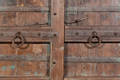 Biscottini Porta portone in legno massello e ferro da interno o da esterno vecchia e antica medievale scorrevole