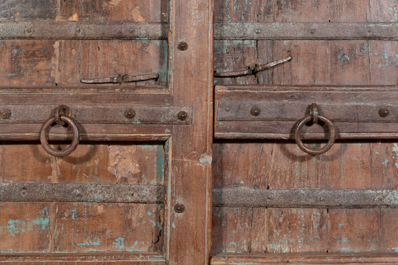 Biscottini Porta portone in legno massello e ferro da interno o da esterno vecchia e antica medievale scorrevole