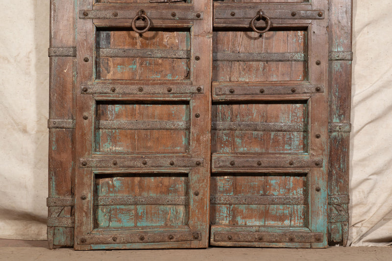 Biscottini Porta portone in legno massello e ferro da interno o da esterno vecchia e antica medievale scorrevole