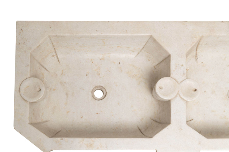 Biscottini Lavandino in marmo bianco Vasca realizzata completamente Offerta Speciale