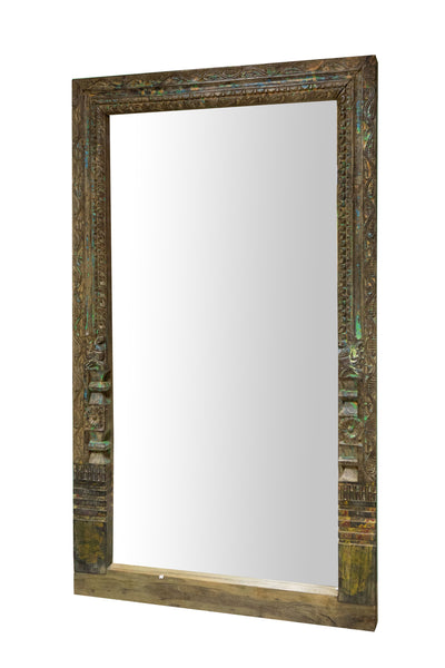 Biscottini Specchio da parete in legno massello di teak