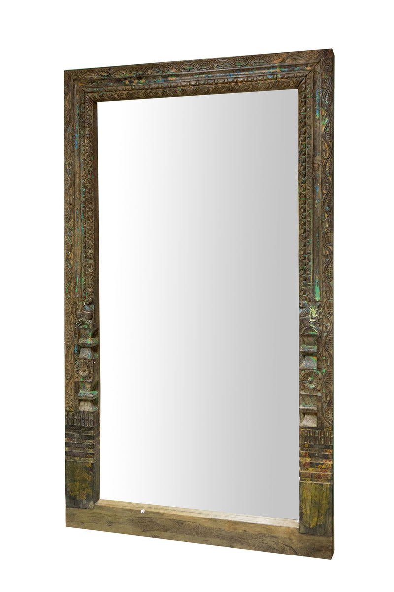 Biscottini Specchio da parete in legno massello di teak