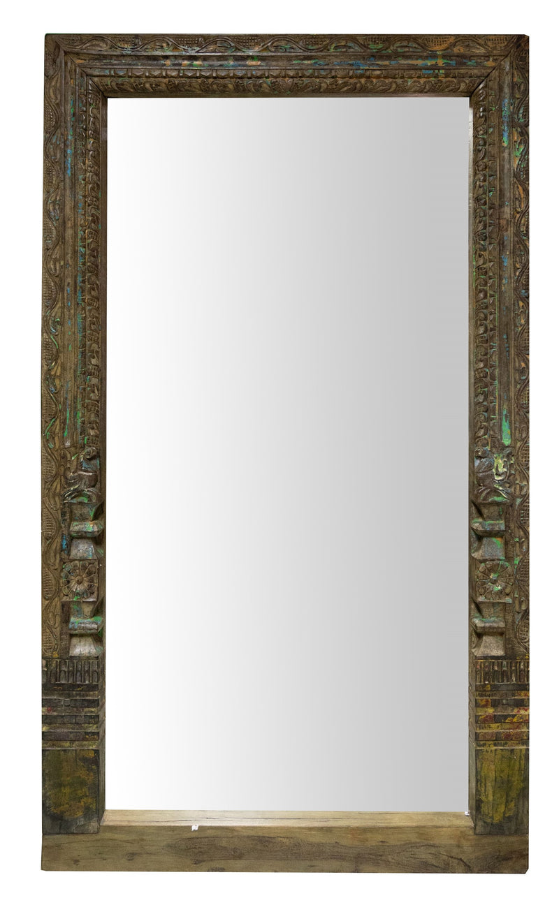 Biscottini Specchio da parete in legno massello di teak