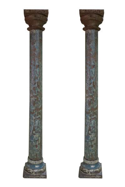 Biscottini Coppia di colonne in legno massello di teak