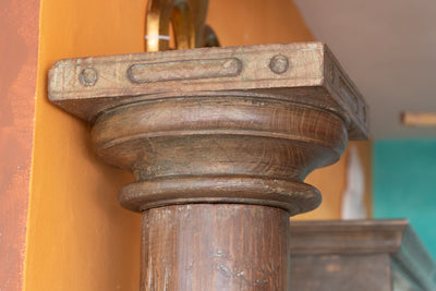 Biscottini Coppia di colonne in legno massello di teak