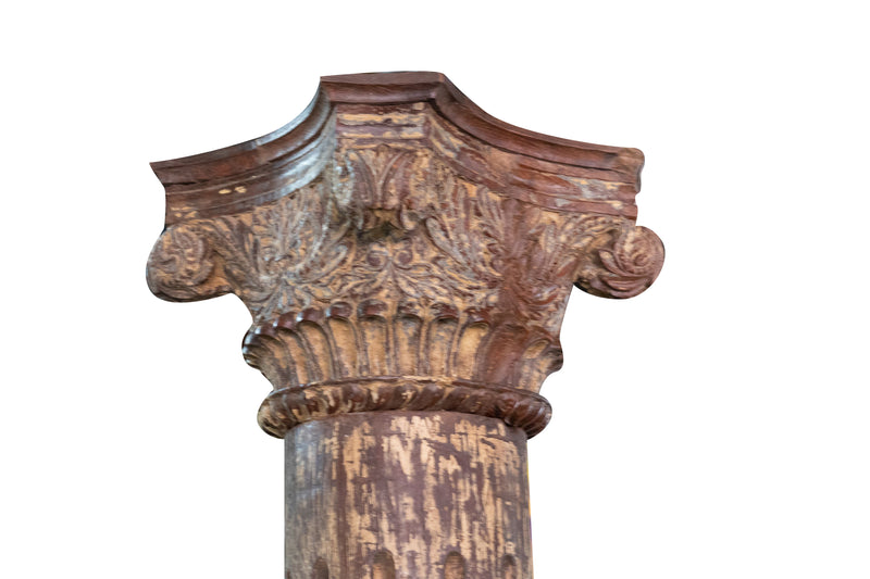 Biscottini Coppia di colonne in legno massello di teak