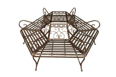 Biscottini Panchina ad albero in ferro battuto finitura ruggine anticata L153xPR153xH86 cm