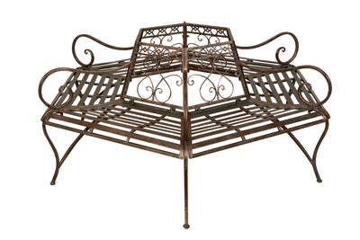 Biscottini Panchina ad albero in ferro battuto finitura ruggine anticata L153xPR153xH86 cm