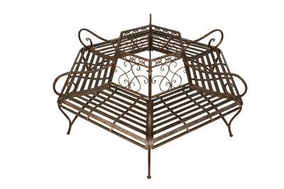 Biscottini Panchina ad albero in ferro battuto finitura ruggine anticata L153xPR153xH86 cm