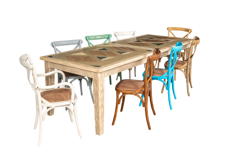 Biscottini Sedia Poltrona con braccioli Thonet in massello di frassino finitura bianca anticata e seduta in rattan