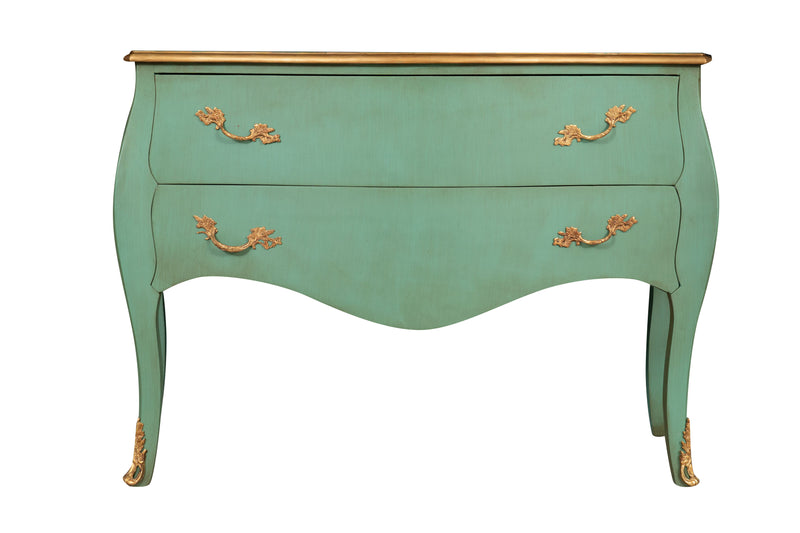 Biscottini Consolle in legno finitura verde acqua anticata Molto solida robusta Offerta