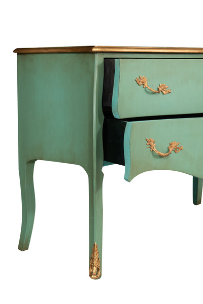 Biscottini Consolle in legno finitura verde acqua anticata Molto solida robusta Offerta