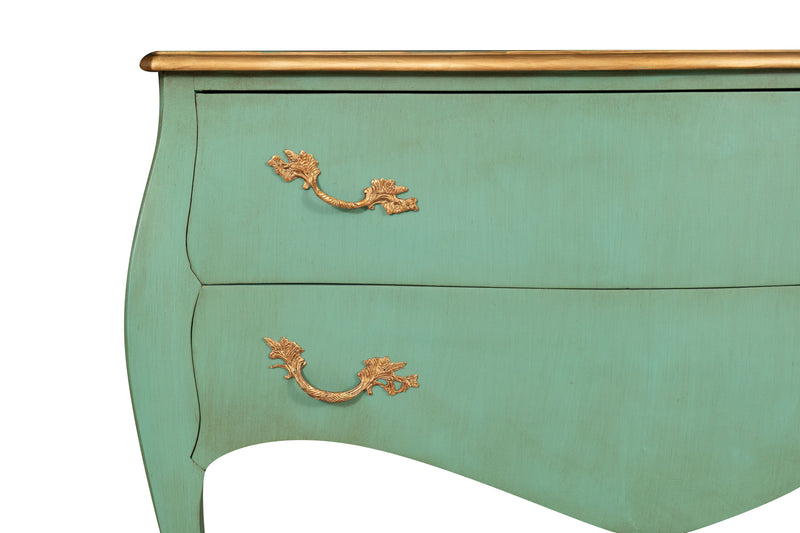 Biscottini Consolle in legno finitura verde acqua anticata Molto solida robusta Offerta