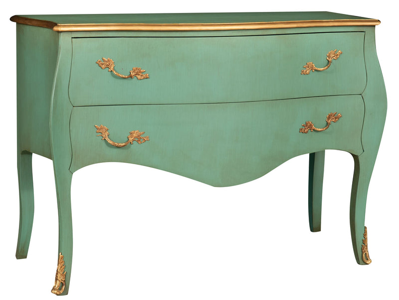 Biscottini Consolle in legno finitura verde acqua anticata Molto solida robusta Offerta