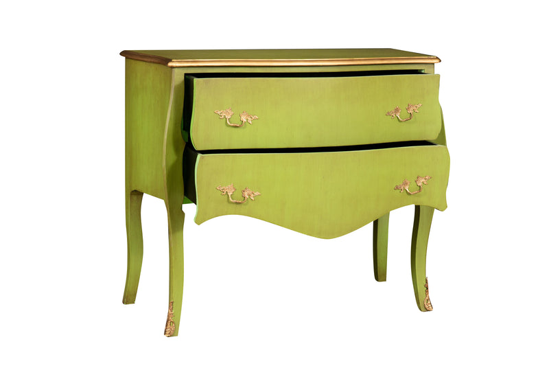 Biscottini Consolle in legno finitura verde smeraldo anticata Molto solida robusta