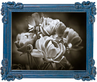 Biscottini Portafoto da appoggio verticale/orizzontale in resina finitura blu anticata L26xPR2xH31 cm