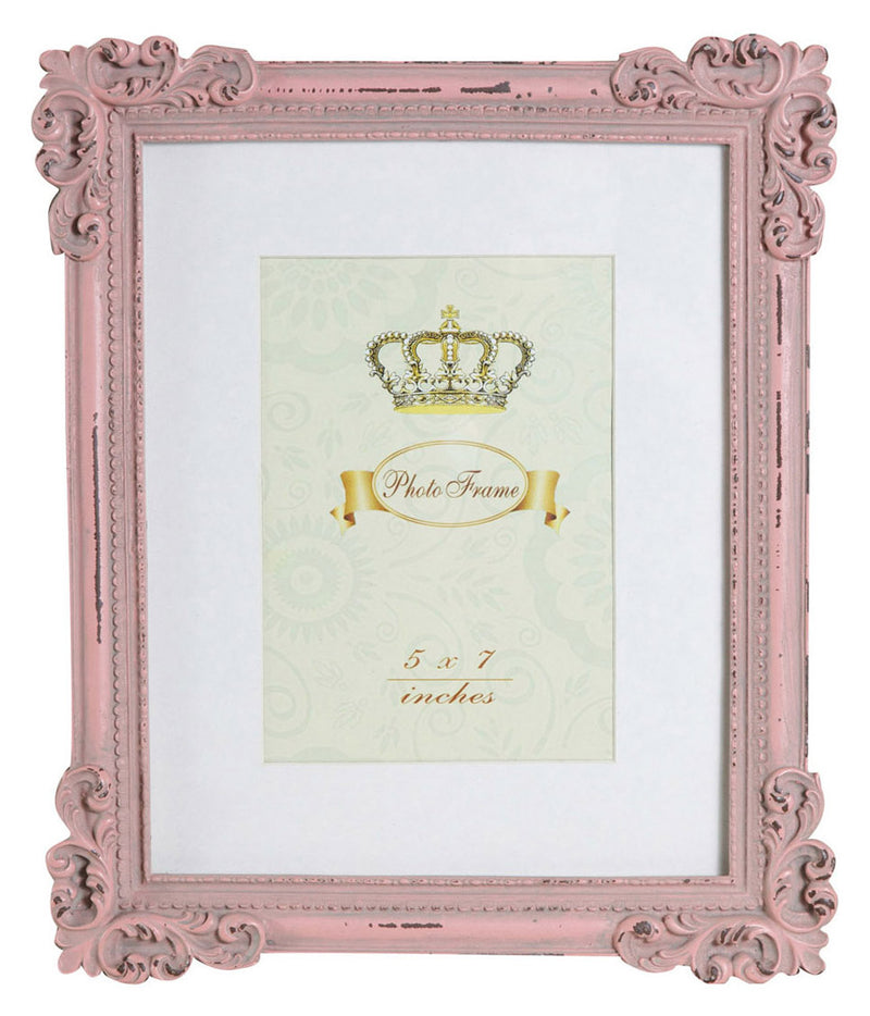 Biscottini Portafoto da appoggio verticale/orizzontale in resina finitura rosa anticata L26xPR2xH31 cm