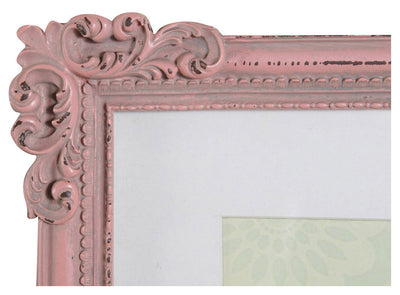 Biscottini Portafoto da appoggio verticale/orizzontale in resina finitura rosa anticata L26xPR2xH31 cm