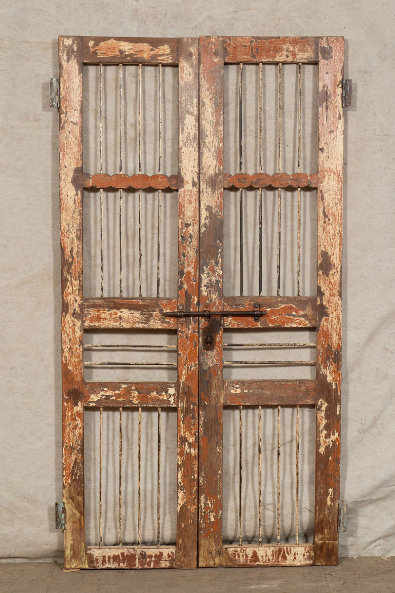 Biscottini Porta portone in legno massello e ferro da interno o da esterno vecchia e antica medievale scorrevole