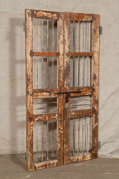 Biscottini Porta portone in legno massello e ferro da interno o da esterno vecchia e antica medievale scorrevole