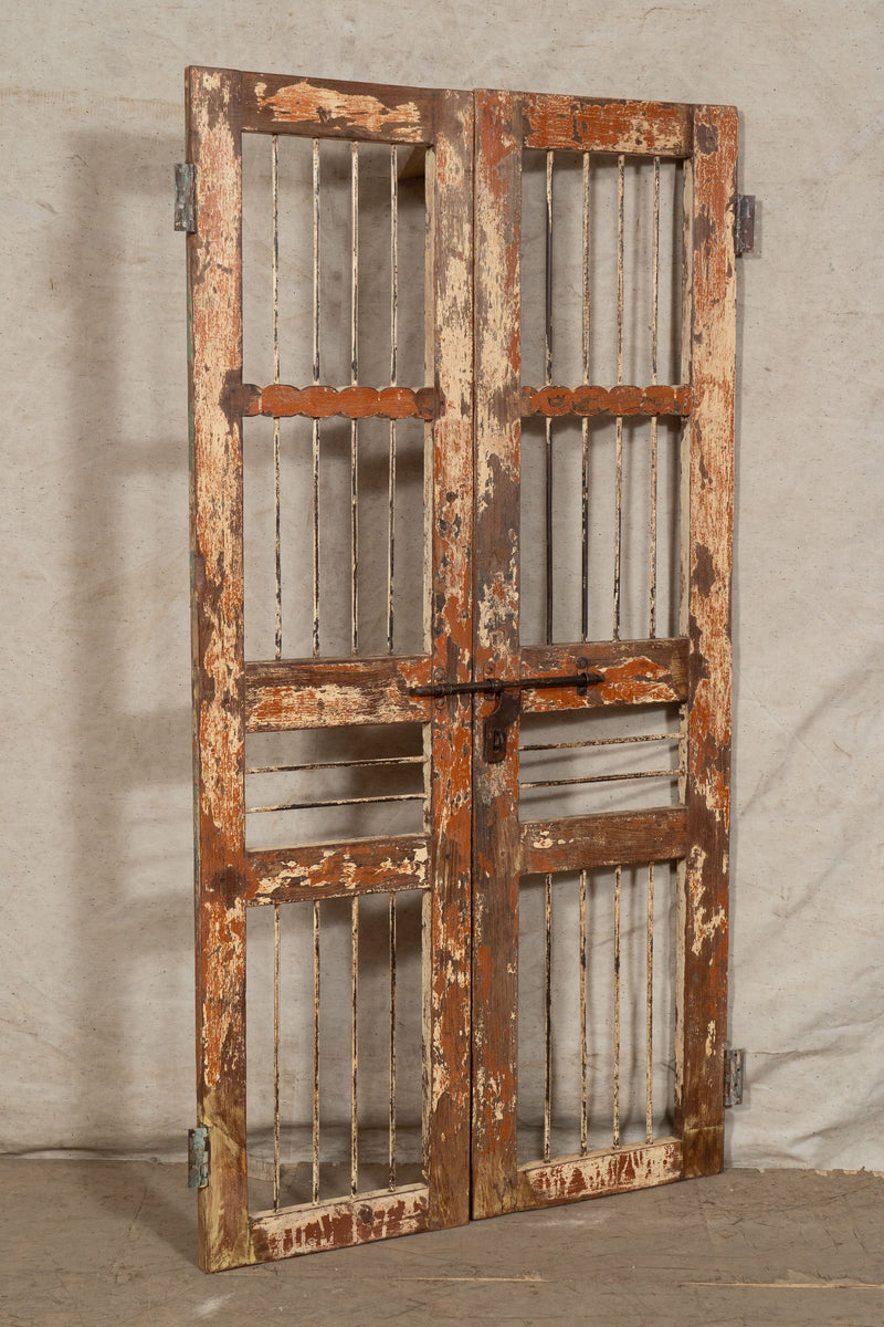 Biscottini Porta portone in legno massello e ferro da interno o da esterno vecchia e antica medievale scorrevole