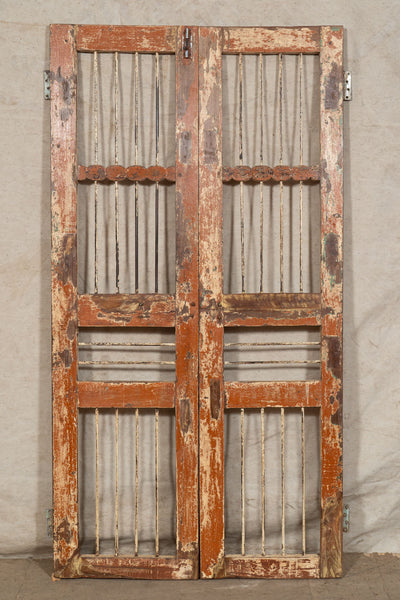 Biscottini Porta portone in legno massello e ferro da interno o da esterno vecchia e antica medievale scorrevole