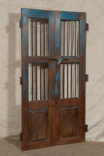 Biscottini Porta portone in legno massello e ferro da interno o da esterno vecchia e antica medievale scorrevole