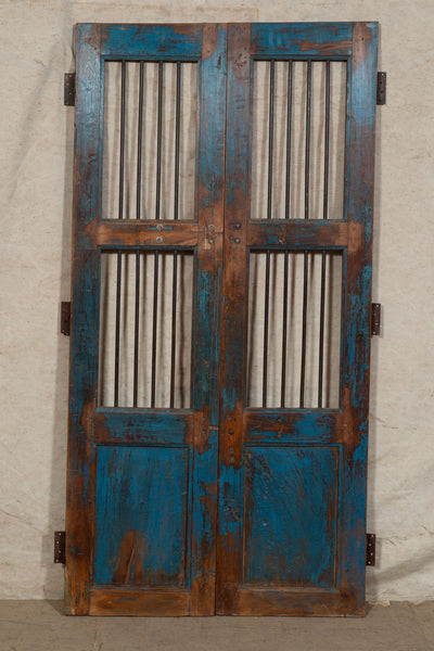 Biscottini Porta portone in legno massello e ferro da interno o da esterno vecchia e antica medievale scorrevole