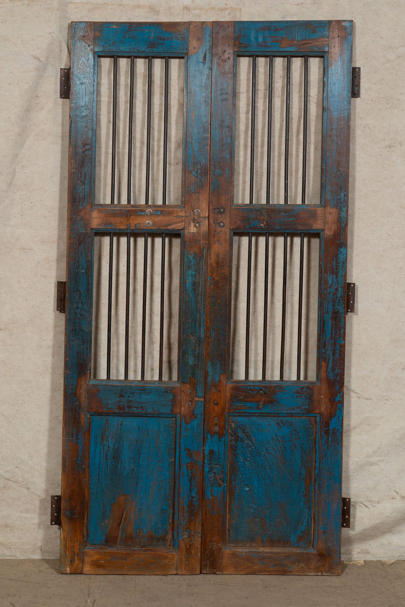 Biscottini Porta portone in legno massello e ferro da interno o da esterno vecchia e antica medievale scorrevole