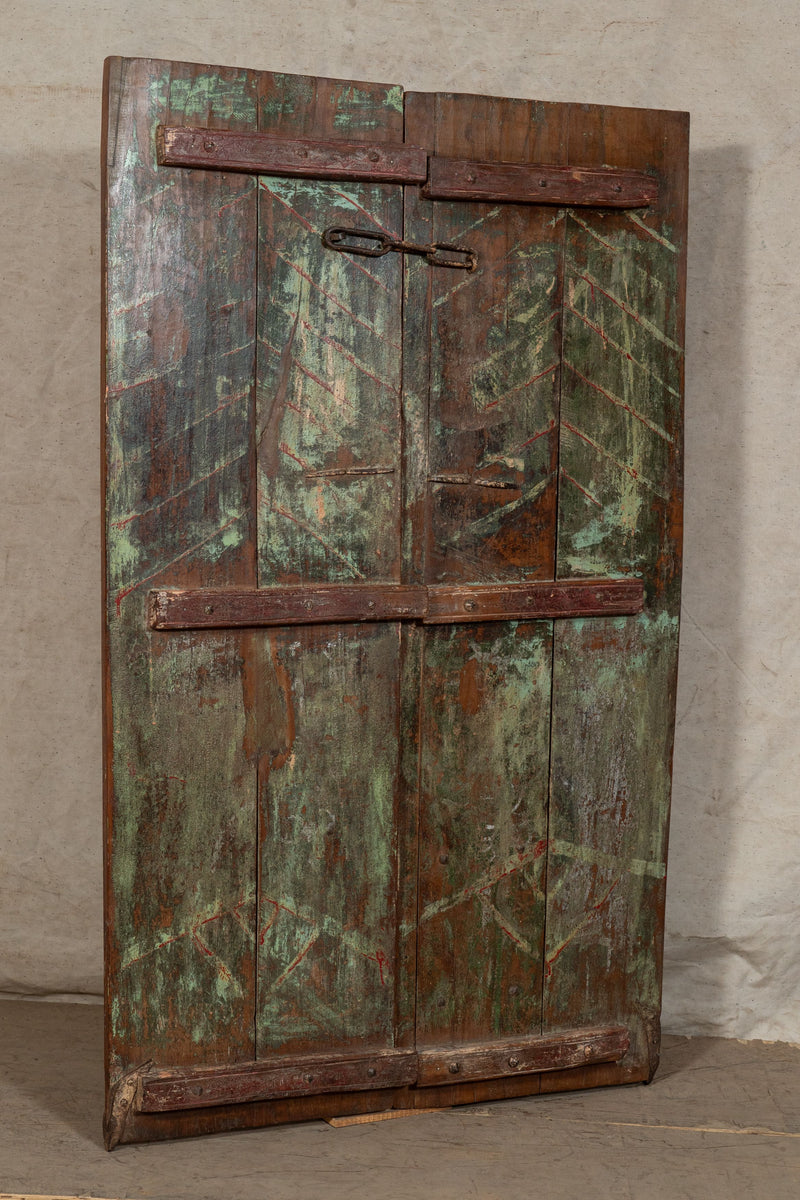 Biscottini Porta portone in legno massello e ferro da interno o da esterno vecchia e antica medievale scorrevole